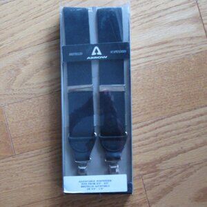 New Men's Arrow Black Adjustable Suspenders Fits from 5'3" to 6'3"